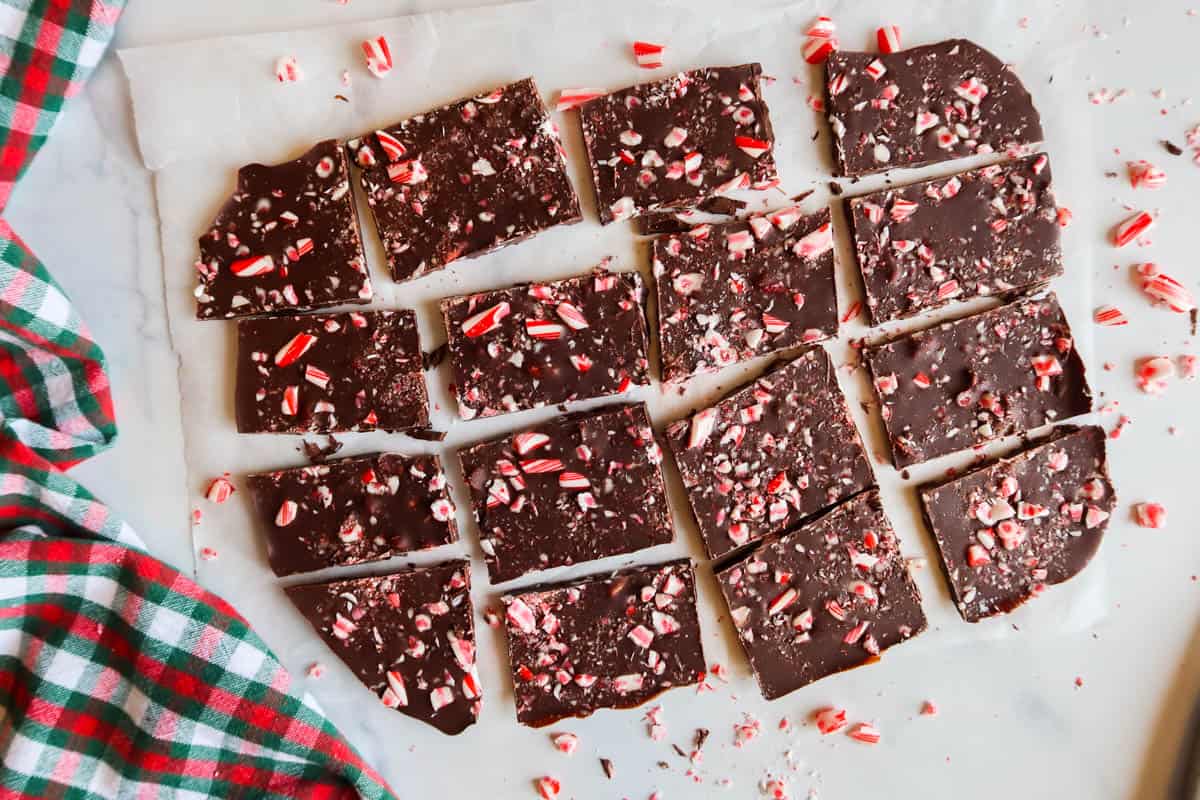 4 Ingredient Dark Chocolate Peppermint Bark Gluten Free! Garlic