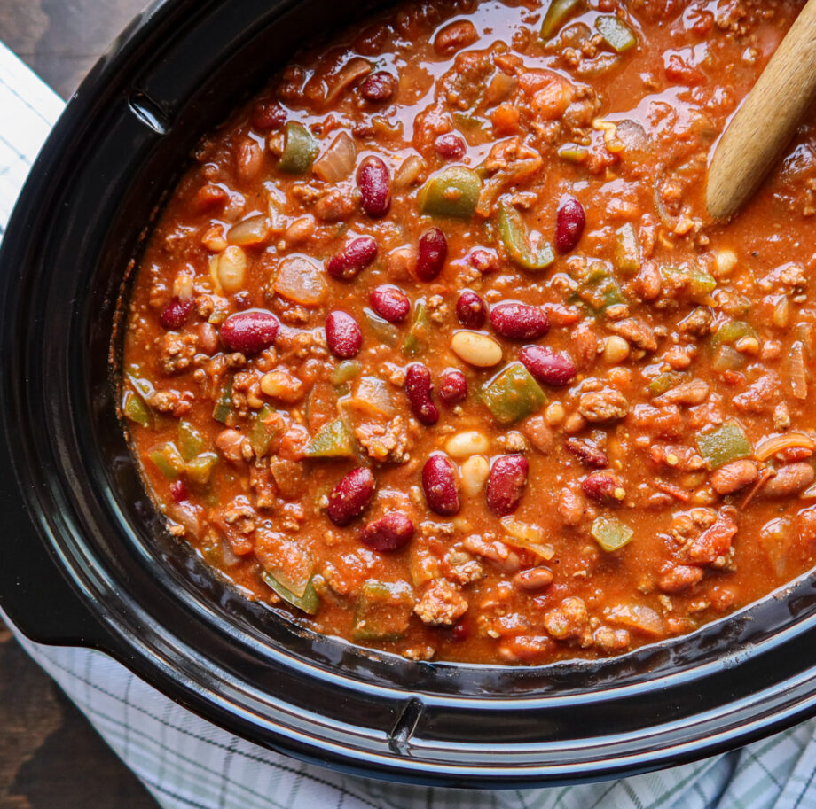 Easy Crockpot Beef Chili | Perfect For Tailgating! - Garlic Salt & Lime