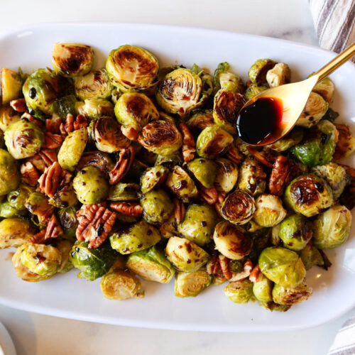 Roasted Brussels Sprouts With Balsamic Glaze Reduction