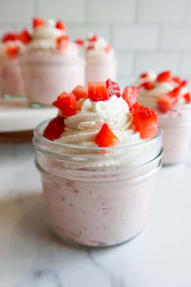 Strawberry Cheesecake Jars (NoBake & Low Carb) Garlic Salt & Lime