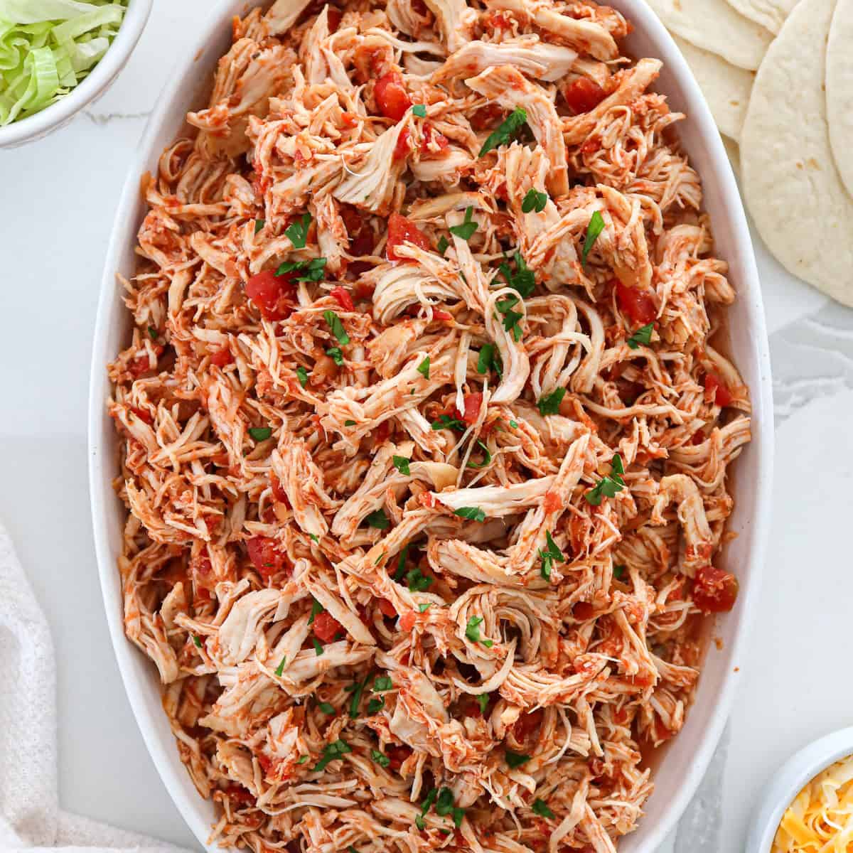 Crockpot Salsa Chicken (2 Ingredients) Garlic Salt & Lime