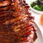 Glazed spiral ham.