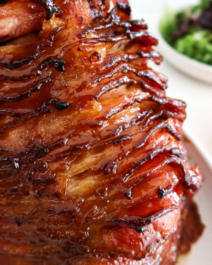 Glazed spiral ham.