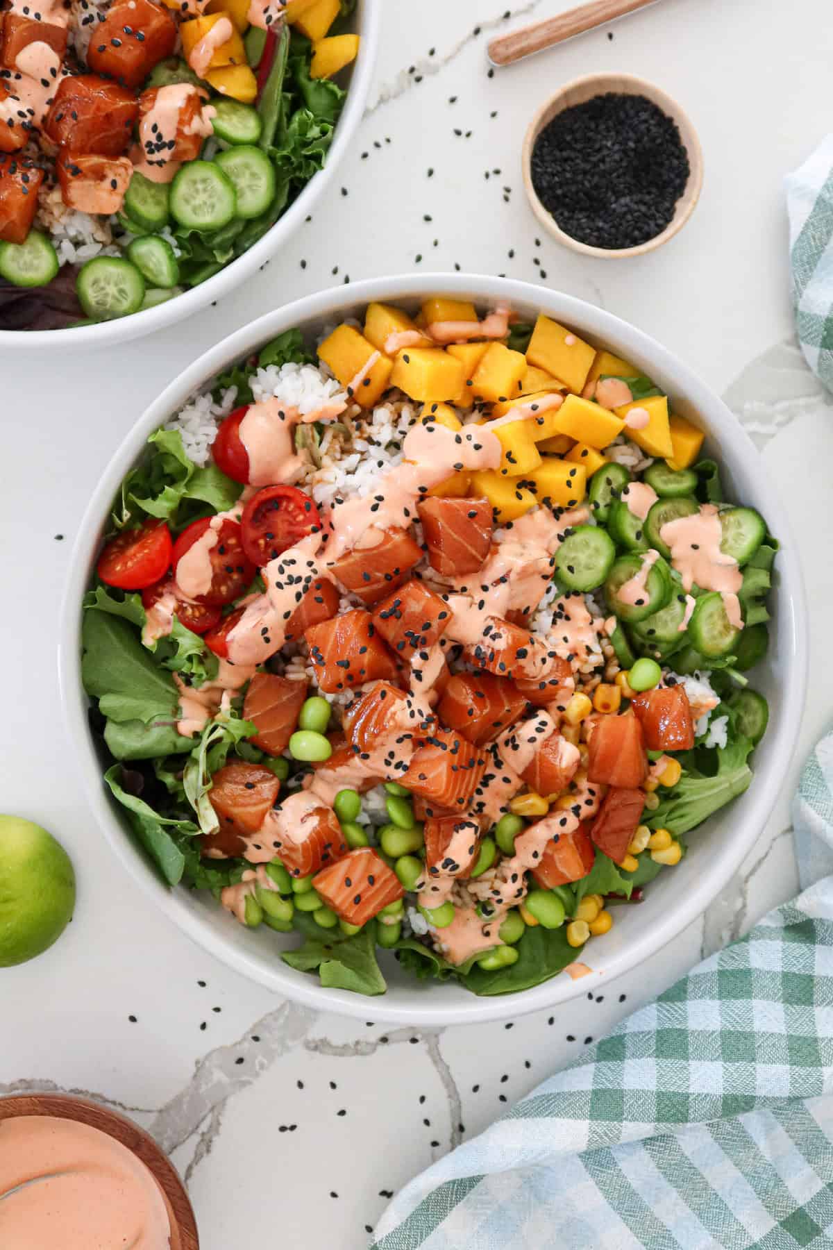 Salmon poke bowls.
