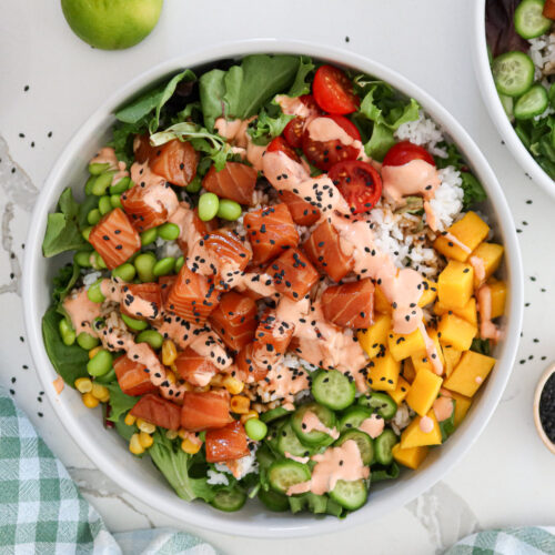 Salmon poke bowl.