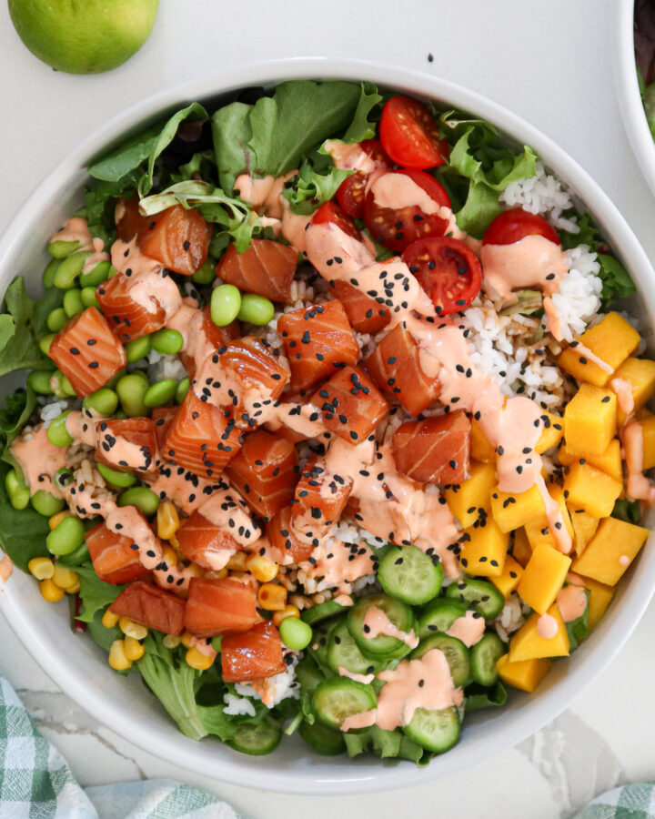 Salmon poke bowl.