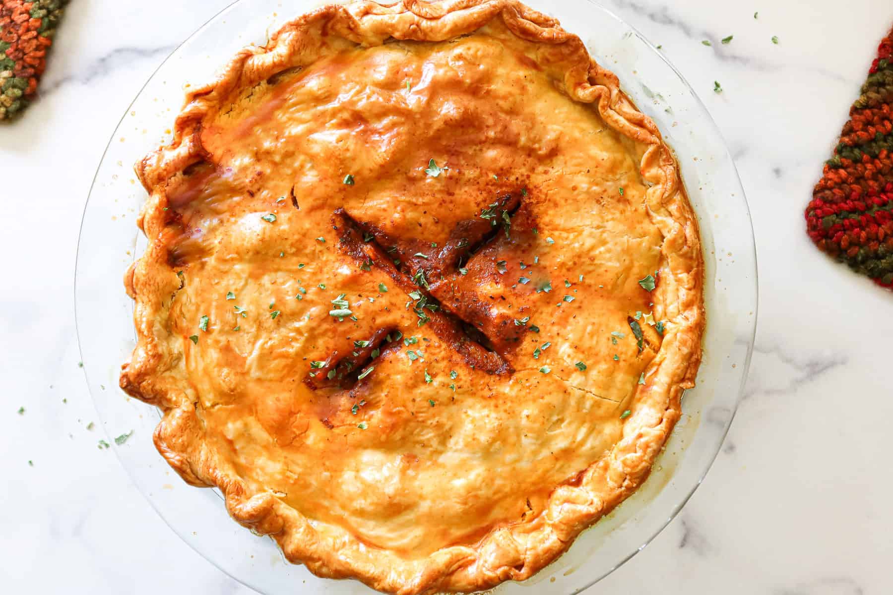 Ground beef pot pie.