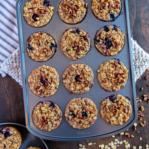 Blueberry baked oatmeal cups.