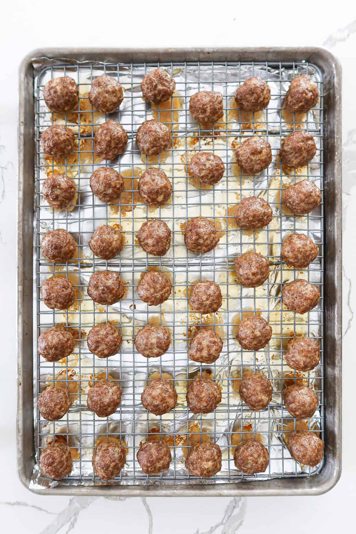 Baked eggless meatballs.