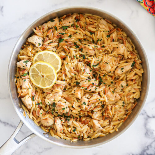 Lemon chicken orzo.