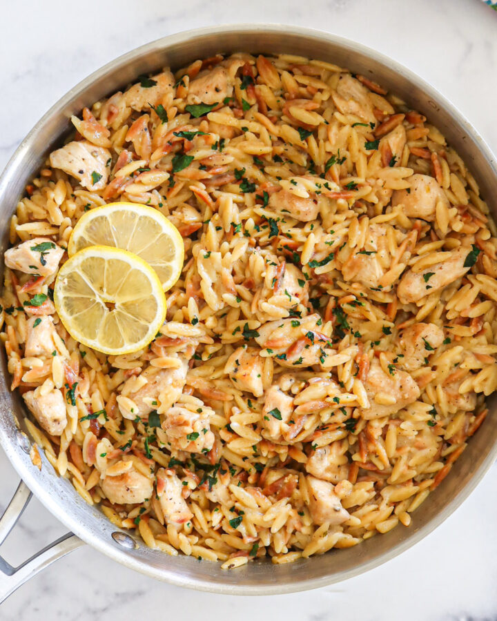 Lemon chicken orzo.