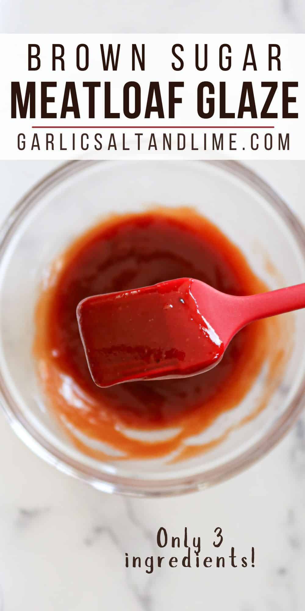 Meatloaf glaze with text overlay for Pinterest.